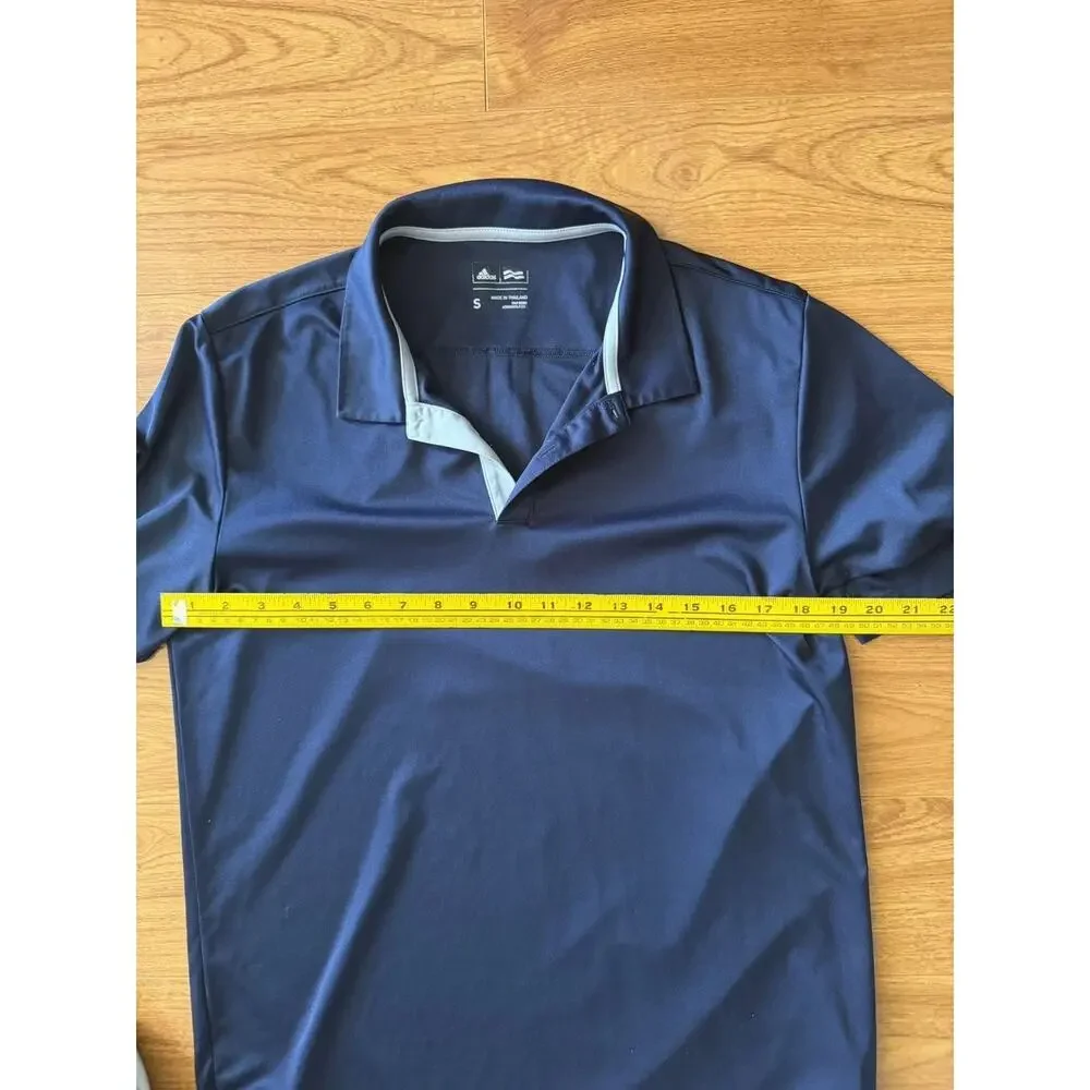 2 Adidas Small Polo Black Shirt Men Sports Logo Casual Golf Stretch Sleeve